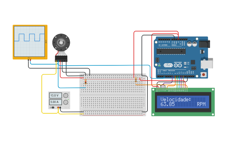 Circuit design DC Motor encoder- Aula - Tinkercad