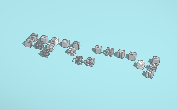 3D design Geometry Dash Cubes - Tinkercad