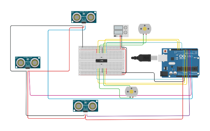 Circuit design Ultrasonic Robot - Tinkercad