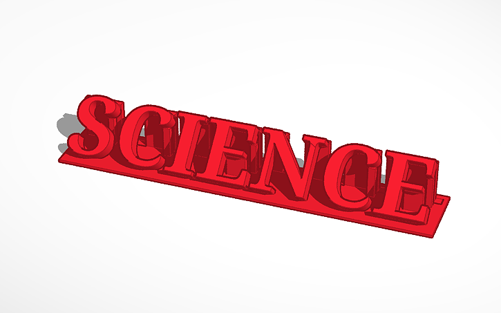 3D design Science desk name-tag - Tinkercad