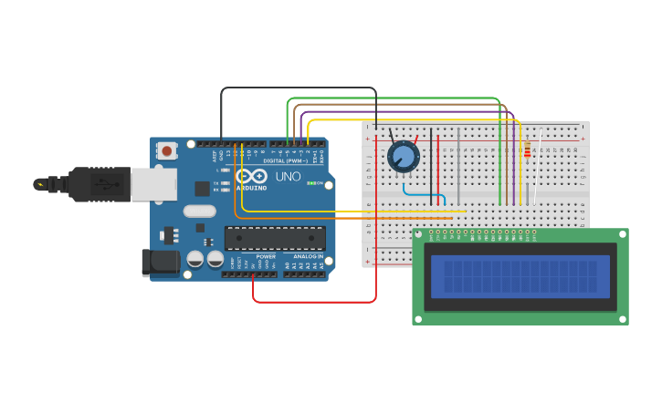 Circuit design LCD - Tinkercad