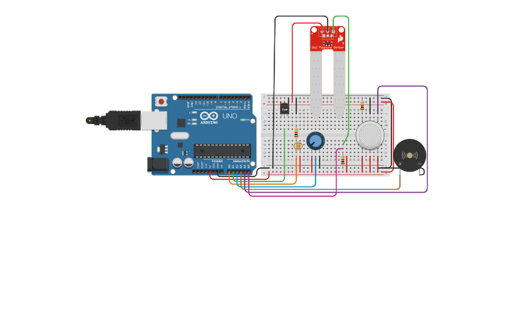 Circuit design Plant monitoring system using Arduino - Tinkercad
