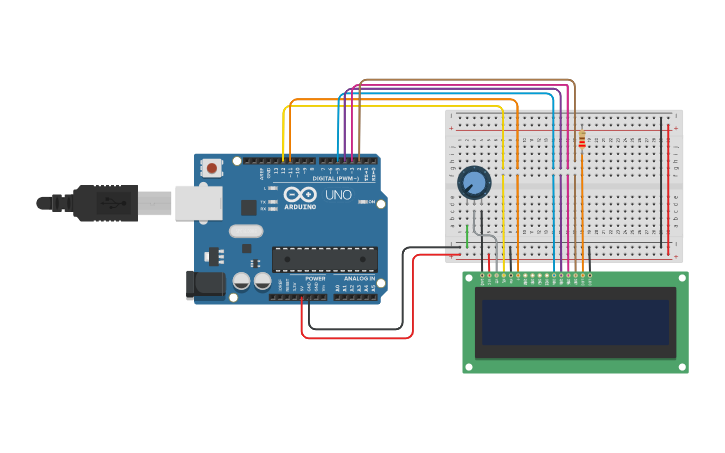 Circuit design LCD INTERFACING WITH ARDUNIO - Tinkercad