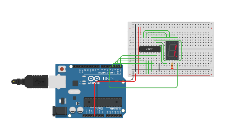 Type 7 Decoding Circuit design 7 Segment Decoder - Tinkercad
