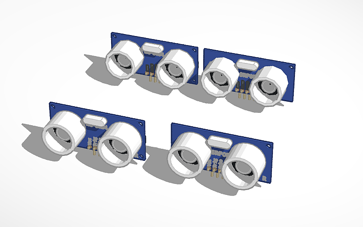 Distance Sensor Cad Model 3D design Ultrasonic Distance Sensors - Tinkercad