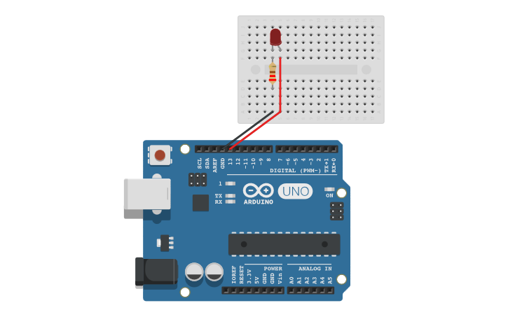 Circuit design Encender un led con arduino - Tinkercad