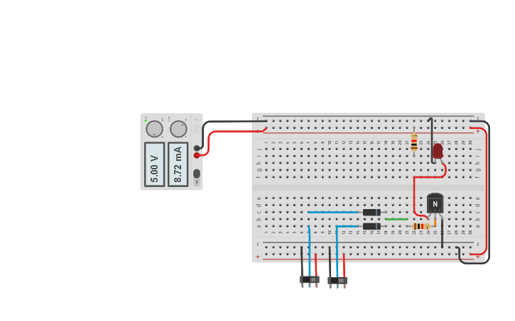 Circuit design DTL NOR - Tinkercad
