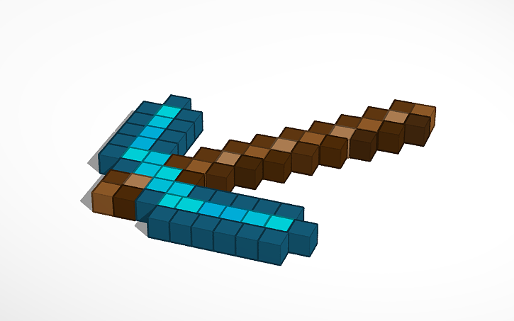 3D design Minecraft Pickaxe - Tinkercad