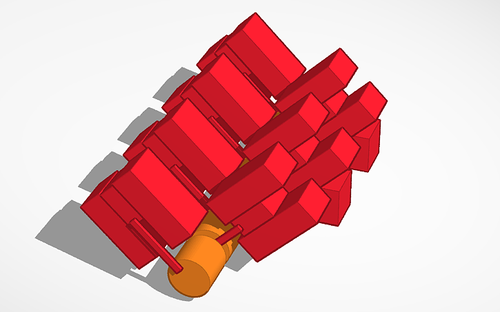 3D design V-8 engine piston setup - Tinkercad