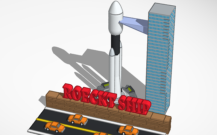 3D design ROCKET SHIP - Tinkercad