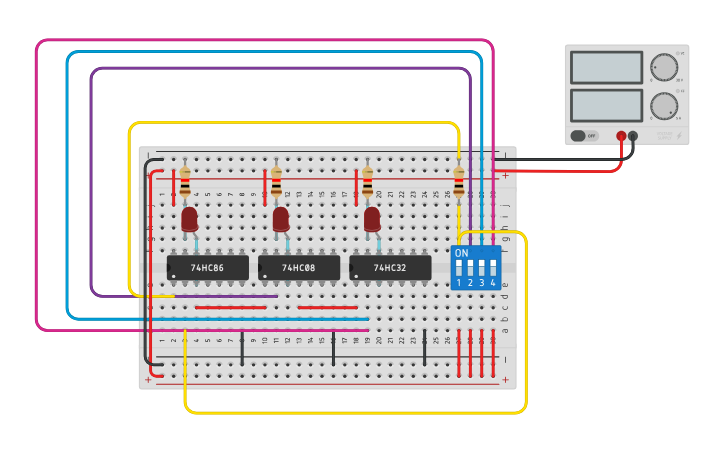 Circuit design Combinational Logic - Tinkercad