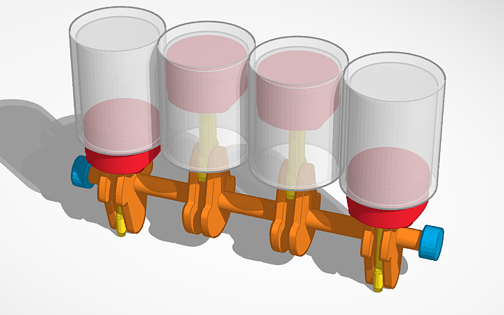 3D design Inline Four SIM LAB - Tinkercad