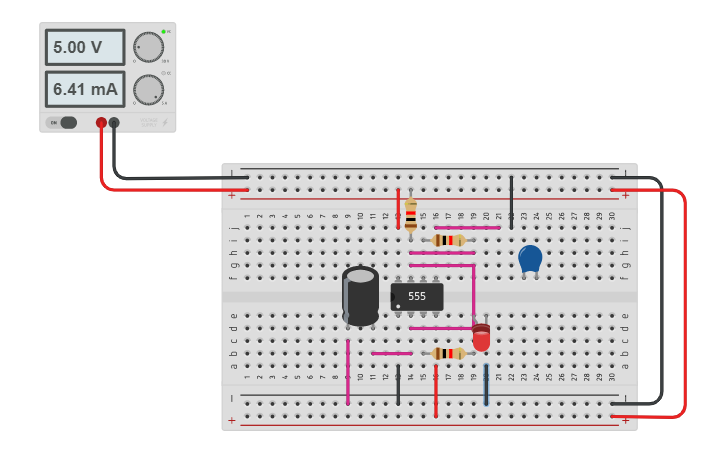 Circuit design 555 timer circuit - Tinkercad