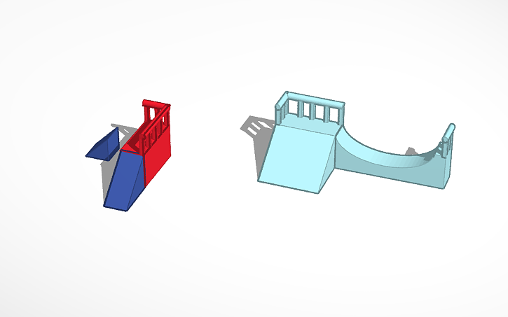 3D design Tech deck ramp - Tinkercad