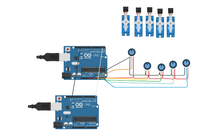 Circuit design ROV Joystick Communications - Tinkercad