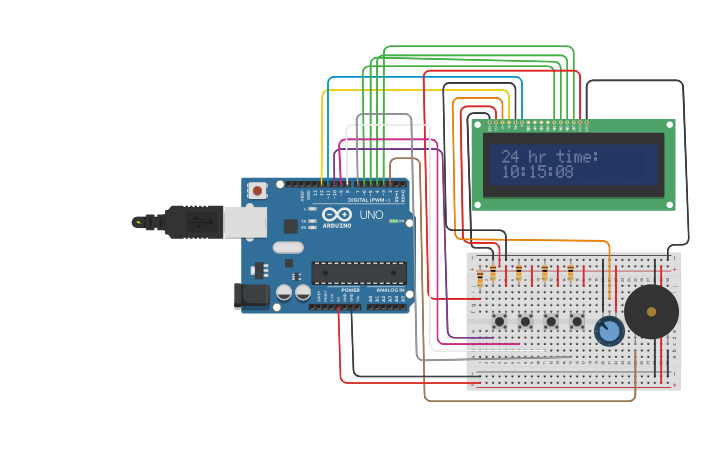 Circuit design Digital Watch - Tinkercad