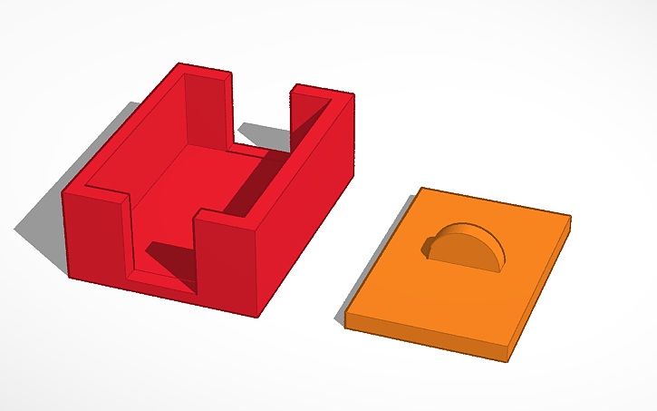 3D design MD small shallow card box - Tinkercad