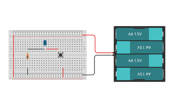 Circuit design Práctica con LED, Pulsador y Potenciómetro - Tinkercad