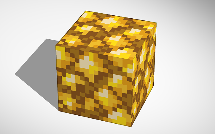 3D design Minecraft raw gold block - Tinkercad