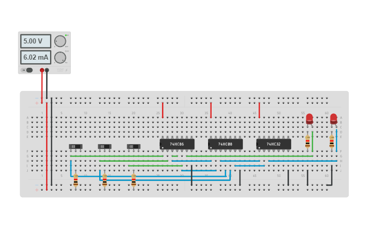 Circuit design Full Adder Using Basic Gates - Tinkercad