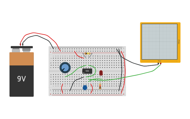 Circuit design 555 Timer Circuit - Tinkercad