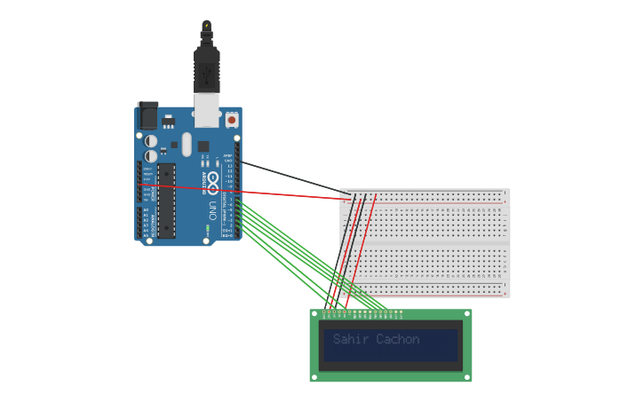 Circuit design LCD - Tinkercad
