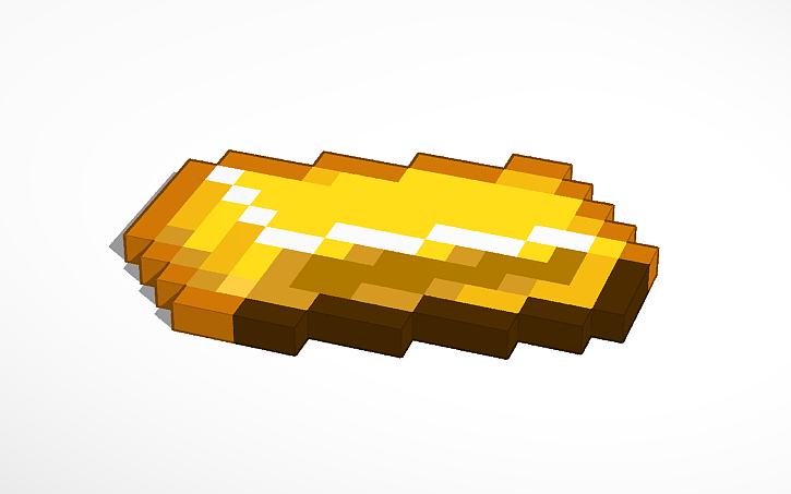 3D design Minecraft Gold Ingot - Tinkercad