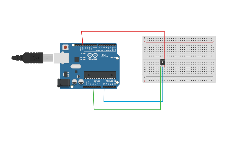 Circuit design lm35 - Tinkercad