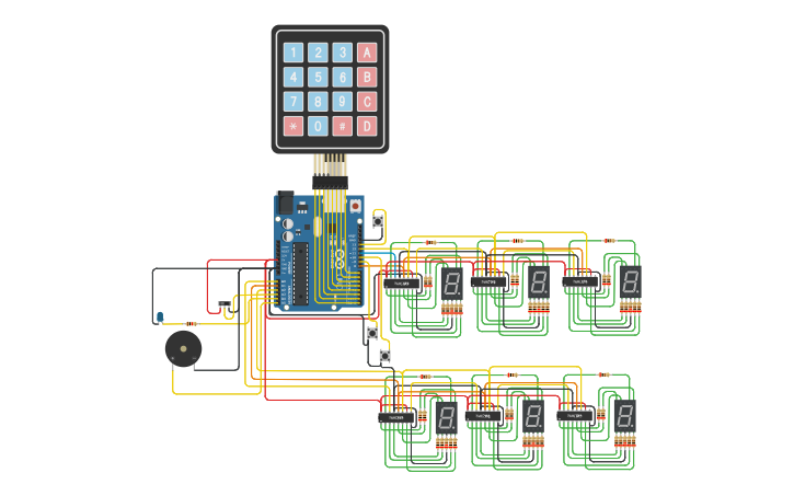 Circuit design Scoreboard using 74HC595 with keypad and 7-segment ...