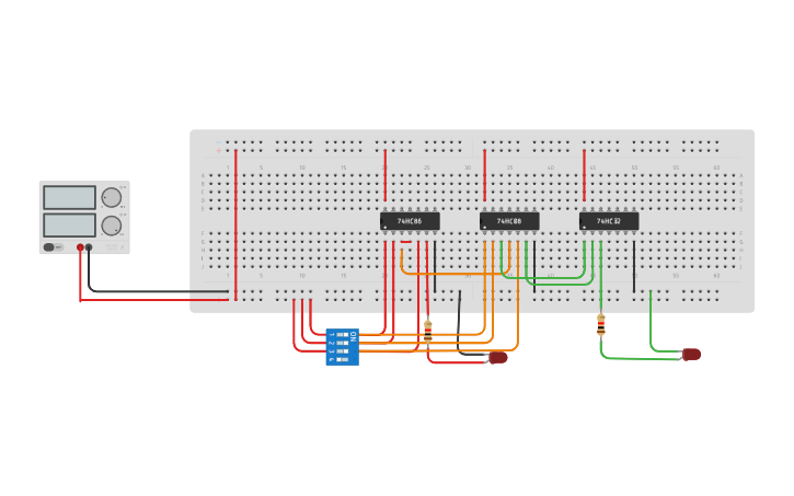 Circuit design full adder - Tinkercad