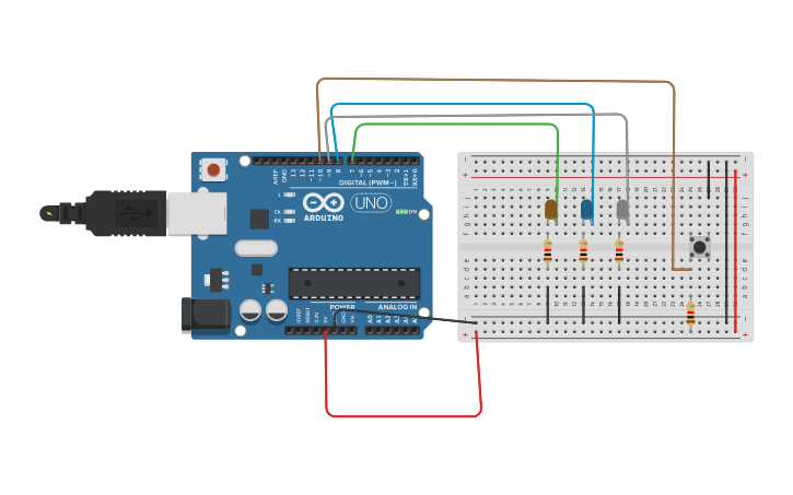Circuit design LED Random - Tinkercad