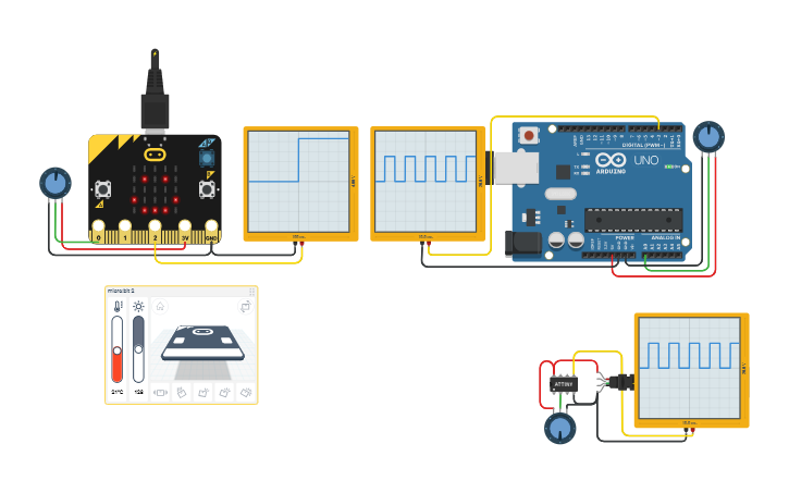 Circuit design ADC: Analog-to-Digital converter [block code] - Tinkercad