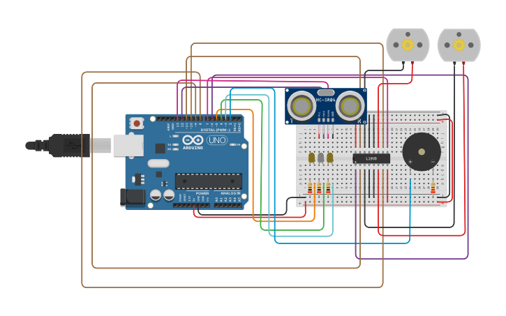 Circuit design RC Car - Tinkercad