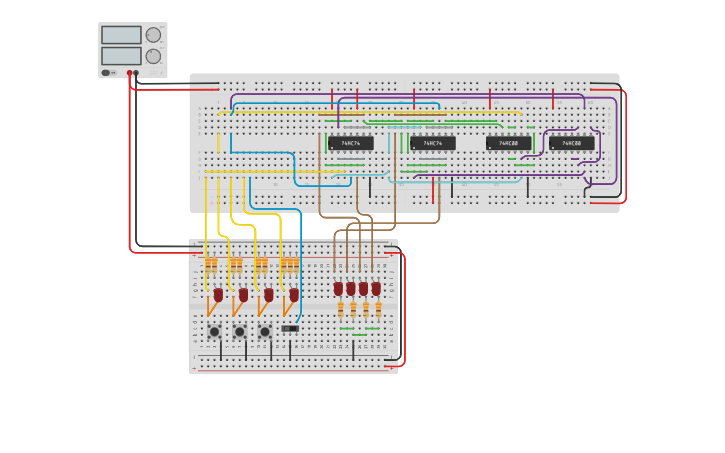 Circuit design ETE102-Gabarito_Cont_Assíncrono_0_a_9 - Tinkercad