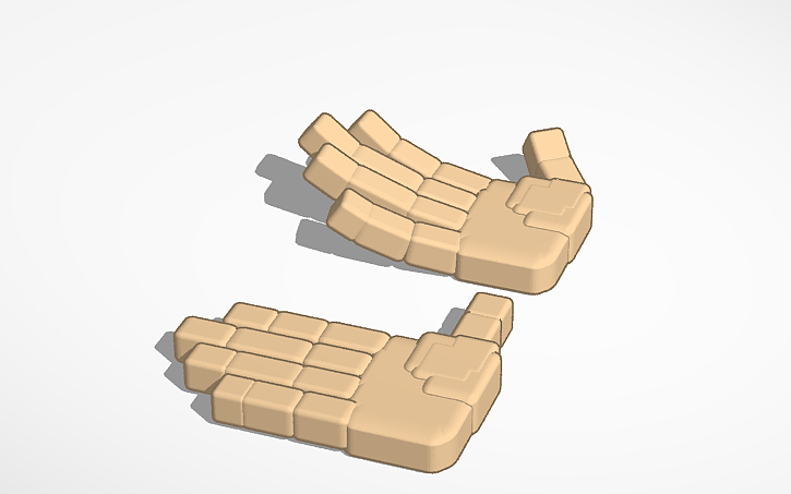 3D design Blocky hand V2 - Tinkercad