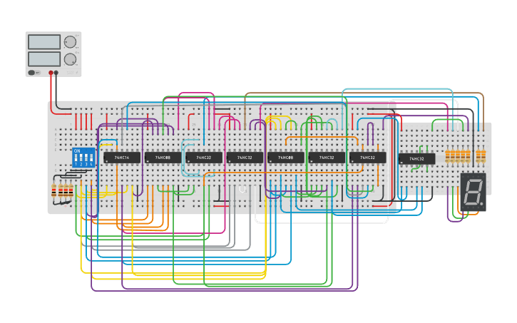 Type 7 Decoding Circuit design 7-Segment Display Decoder - Tinkercad