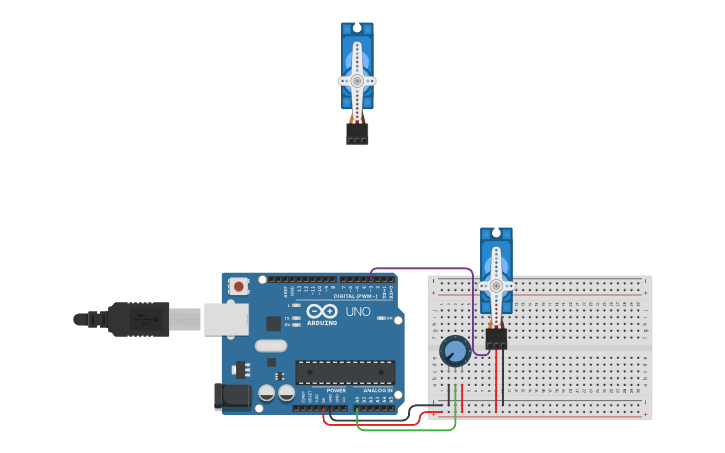 Circuit design Control Servo Pot - Tinkercad