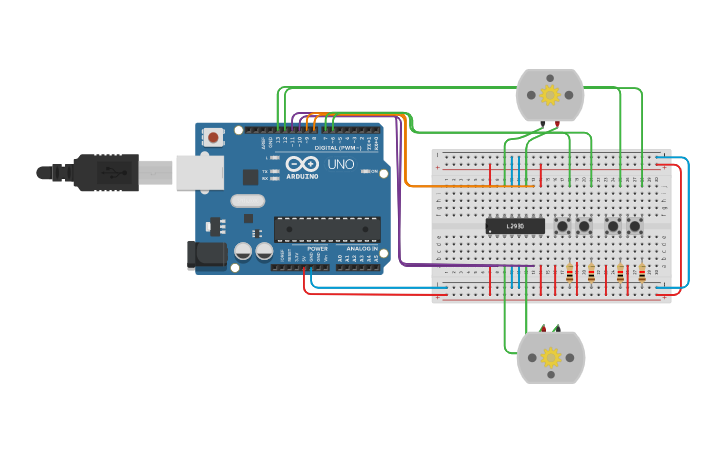 Circuit design Motor - Tinkercad