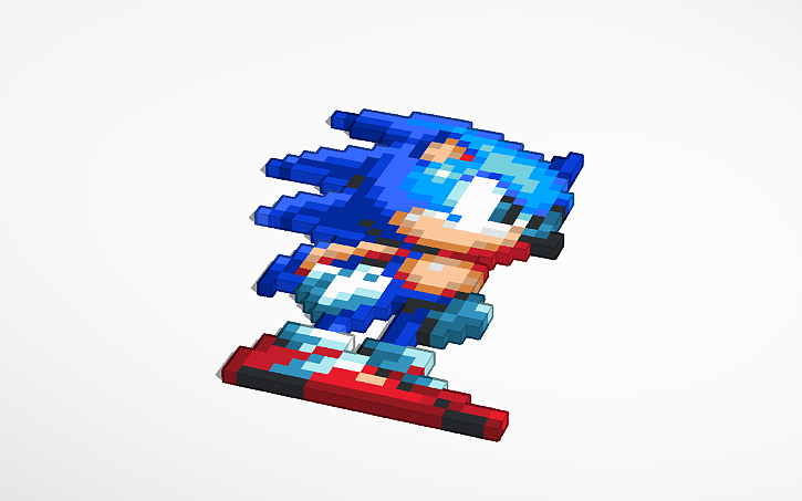 3D design sonic pixel art - Tinkercad