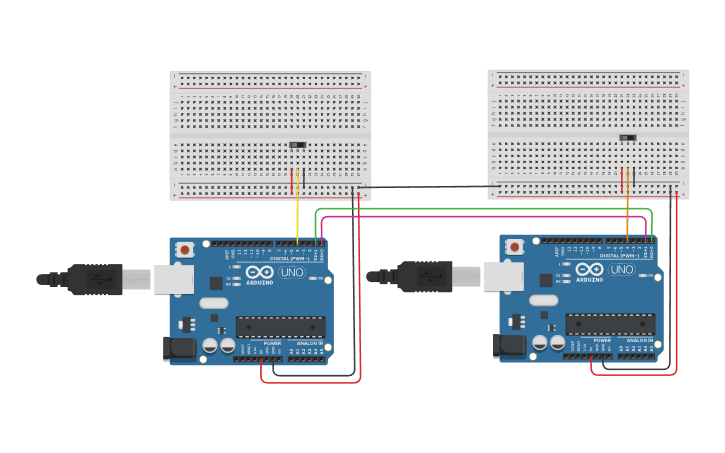 Circuit design Asynchronous Serial Communication - Tinkercad