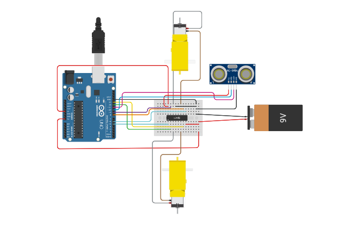Circuit design Arduino Robot - Tinkercad