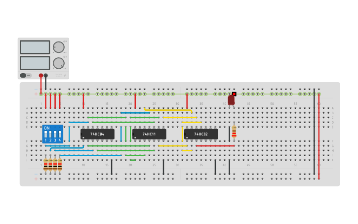 Circuit design Combinational Logic Ckt - Tinkercad