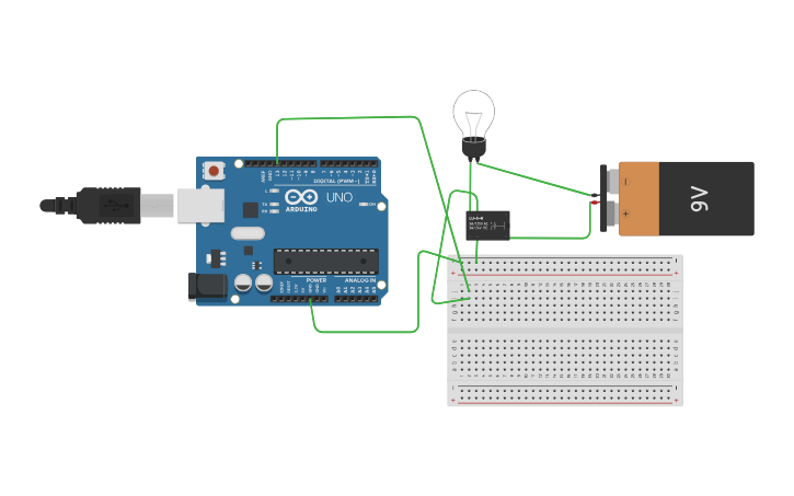 Circuit design Arduino Relay - Tinkercad