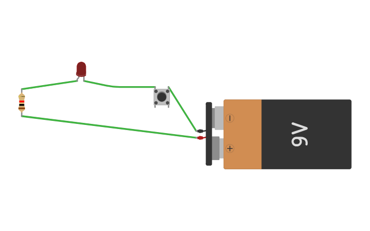Circuit design DIODO LED Y PULSADOR - Tinkercad