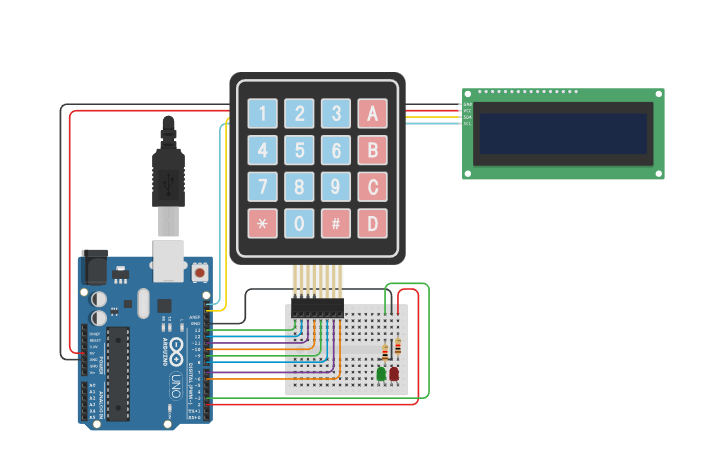 Circuit design Integer Calculator with Arduino, KeyPad and I2C LCD ...