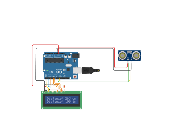 Circuit design Distance Measurement - Tinkercad