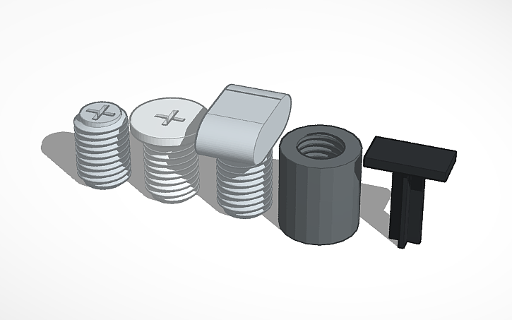 3D design Threaded Insert Bolt and Tool - Tinkercad