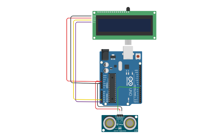 Circuit design Ultrasonic Range Finder Arduino - Tinkercad