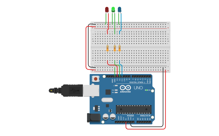 Circuit design LED Blinking Light - Tinkercad