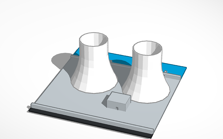 3D design nuclear power plant - Tinkercad